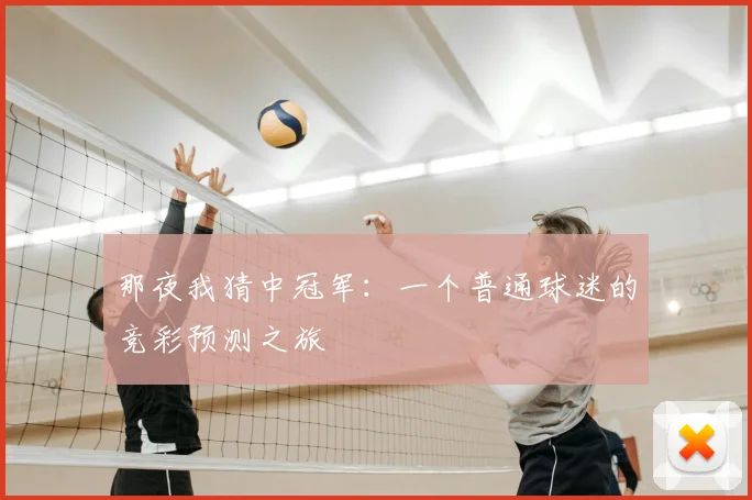 那夜我猜中冠军：一个普通球迷的竞彩预测之旅